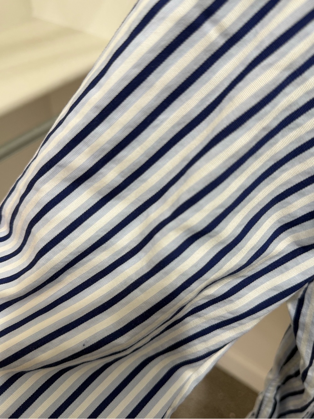 Tommy Bahama Blue and White Vertical Stripe Dress Shirt - Picture 3 of 4